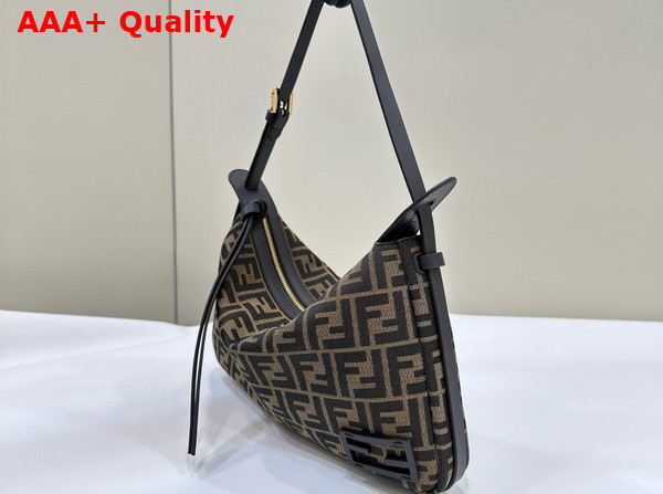 Fendi Simply Fendi Medium Brown FF Jacquard Fabric Bag Replica