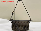 Fendi Simply Fendi Mini Brown FF Jacquard Fabric Mini Bag Replica