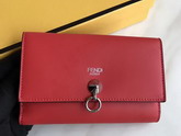 Fendi Slim Continental Wallet in Red Leather For Sale