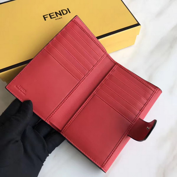 Fendi Slim Continental Wallet in Red Leather For Sale