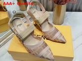 Fendi Slingbacks Colibri in Pink Mesh and Nude Leather Replica