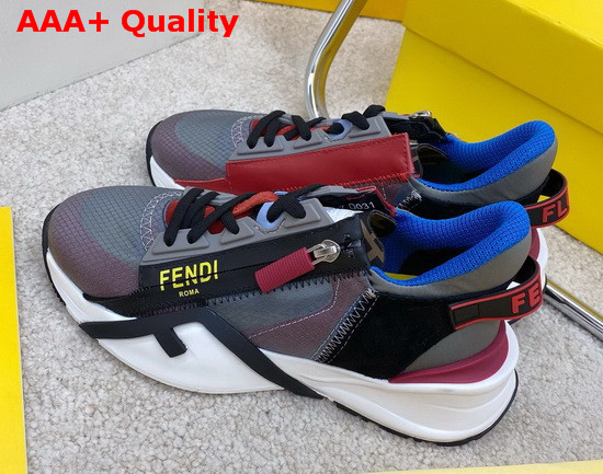 Fendi Slip On Sneakers with Stretch Laces Multicolor Purple Grey Black Replica