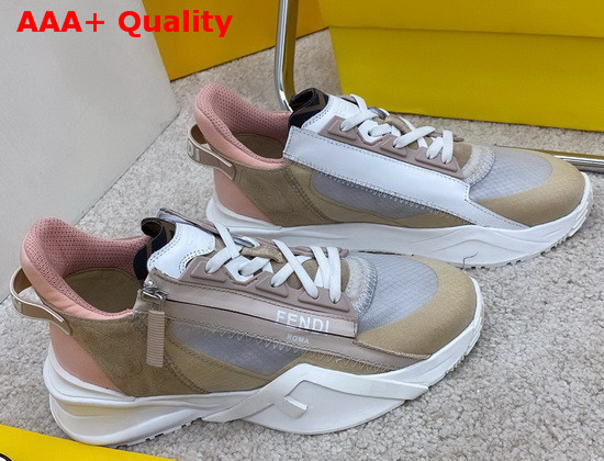 Fendi Slip On Sneakers with Stretch Laces Multicolor Tan Grey Pink Replica