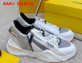 Fendi Slip On Sneakers with Stretch Laces Multicolor White and Grey Replica