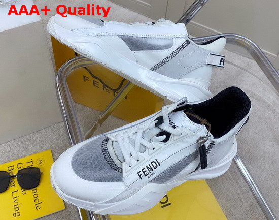 Fendi Slip On Sneakers with Stretch Laces Multicolor White and Grey Replica