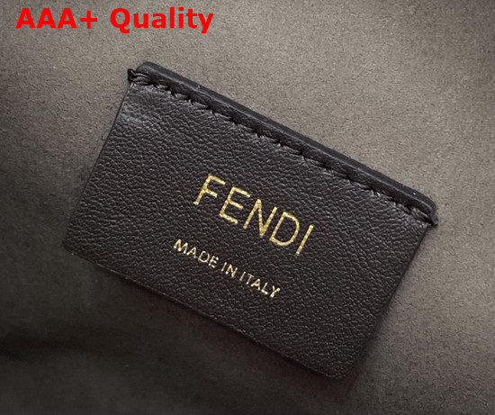 Fendi Small Mon Tresor Bucket Bag Made of Glazed Canvas with Yellow and White FF Vertigo Graphic Print Replica