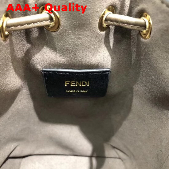 Fendi Small Mon Tresor Bucket Bag in Black with Fendi Stamp Patch Replica