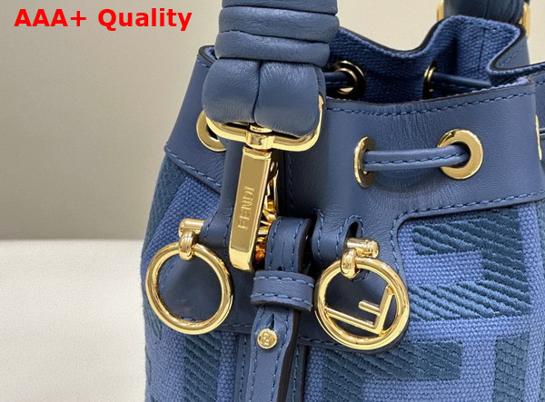 Fendi Small Mon Tresor Bucket Bag in Blue Canvas Replica