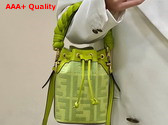 Fendi Small Mon Tresor Bucket Bag in Light Green Canvas Replica