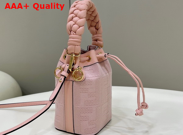 Fendi Small Mon Tresor Bucket Bag in Pink Canvas Replica
