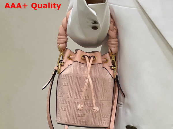 Fendi Small Mon Tresor Bucket Bag in Pink Canvas Replica