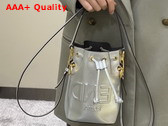 Fendi Small Mon Tresor Bucket Bag in Silver Leather Replica