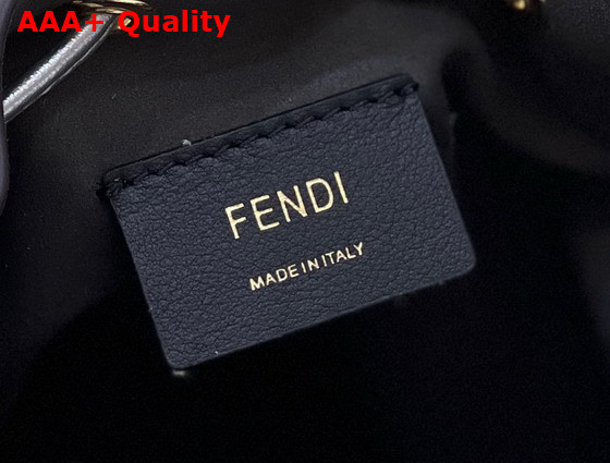 Fendi Small Mon Tresor Bucket Bag in Silver Leather Replica