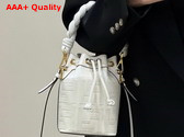 Fendi Small Mon Tresor Bucket Bag in White Canvas Replica