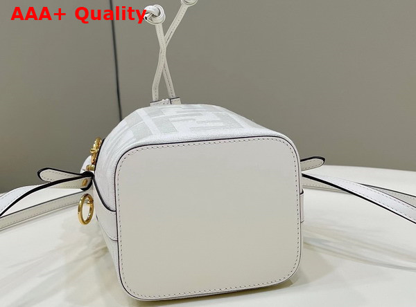 Fendi Small Mon Tresor Bucket Bag in White Canvas Replica