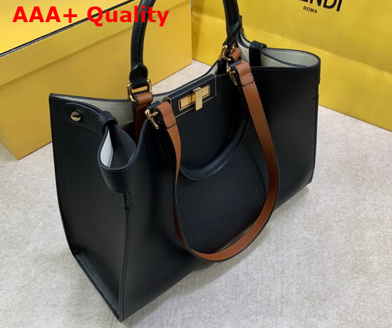 Fendi Small Peekaboo X Tote Black Leather Bag Replica