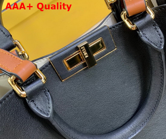 Fendi Small Peekaboo X Tote Black Leather Bag Replica