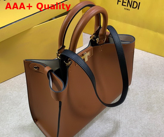 Fendi Small Peekaboo X Tote Brown Leather Bag Replica