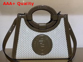 Fendi Small Runaway Shopper in Perforated White Calf Leather Replica