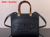 Fendi Small Sunshine Shopper Bag in Black Leather Replica