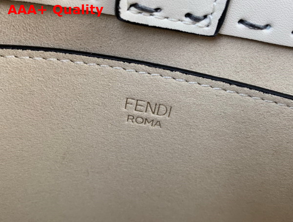 Fendi Small Sunshine Shopper Bag in White Leather Replica