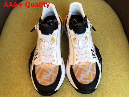 Fendi Sneakers in Transparent Tech Nylon with Yellow FF Vertigo Motif Replica