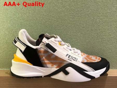 Fendi Sneakers in Transparent Tech Nylon with Yellow FF Vertigo Motif Replica