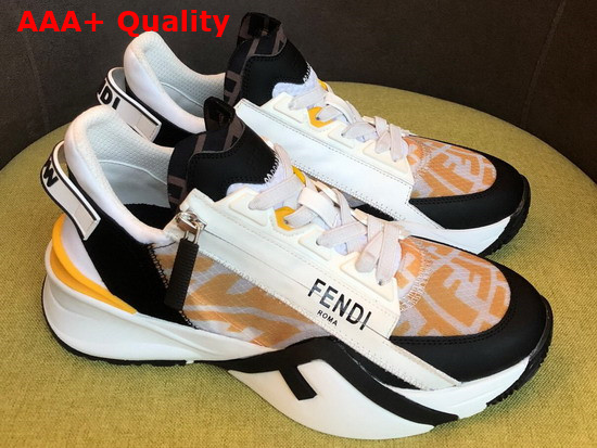 Fendi Sneakers in Transparent Tech Nylon with Yellow FF Vertigo Motif Replica