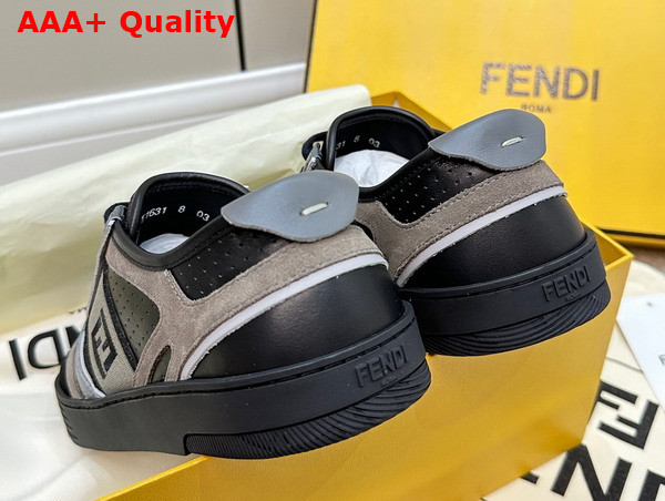 Fendi Step Black Leather Low Tops Replica