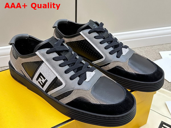 Fendi Step Black Leather Low Tops Replica