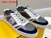Fendi Step Gray Leather Low Tops Replica