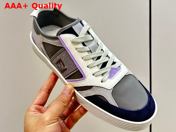 Fendi Step Gray Leather Low Tops Replica