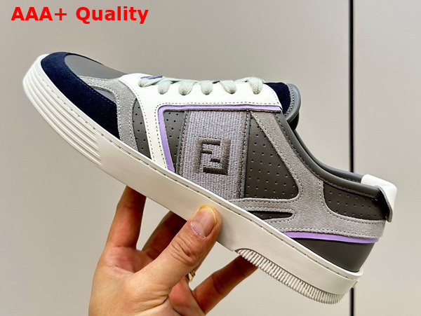 Fendi Step Gray Leather Low Tops Replica