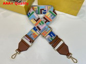 Fendi Strap You Beige Ribbon Shoulder Strap with Multicolor FF Motif Replica
