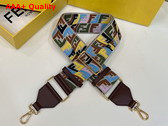 Fendi Strap You Multicolor FF Jacquard Webbing Shoulder Strap Bordeaux Replica