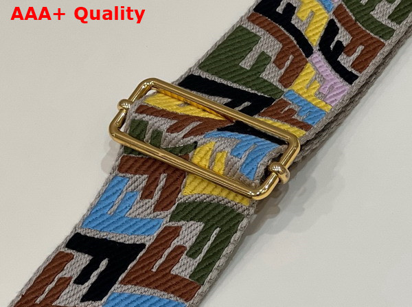 Fendi Strap You Multicolor FF Jacquard Webbing Shoulder Strap Bordeaux Replica