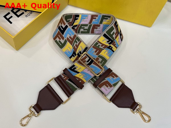 Fendi Strap You Multicolor FF Jacquard Webbing Shoulder Strap Bordeaux Replica