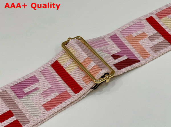 Fendi Strap You Multicolor FF Jacquard Webbing Shoulder Strap Pink Replica
