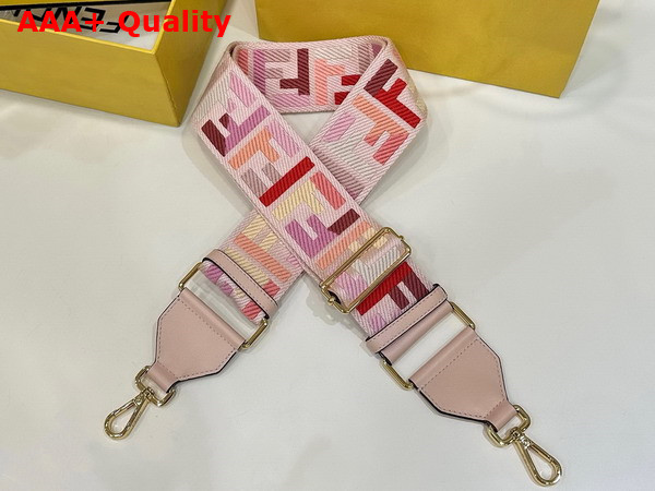 Fendi Strap You Multicolor FF Jacquard Webbing Shoulder Strap Pink Replica