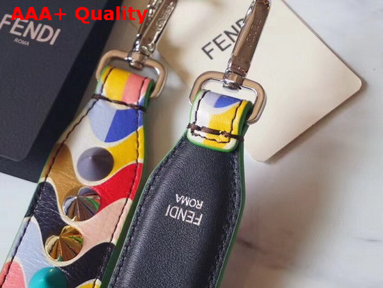 Fendi Strap You Multicolored Long Leather Shoulder Strap with Studs Replica