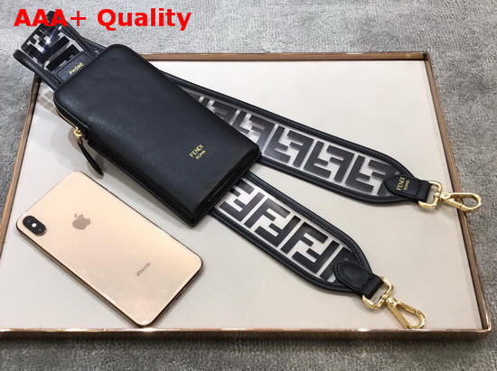 Fendi Strap You PU Shoulder Strap Black Replica