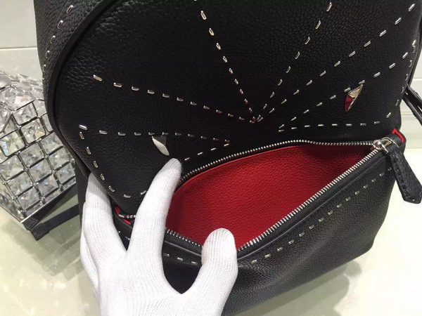 Fendi Studded Bag Bugs Backpack in Black Roman Leather for Sale