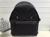 Fendi Studded Bag Bugs Backpack in Black Roman Leather for Sale