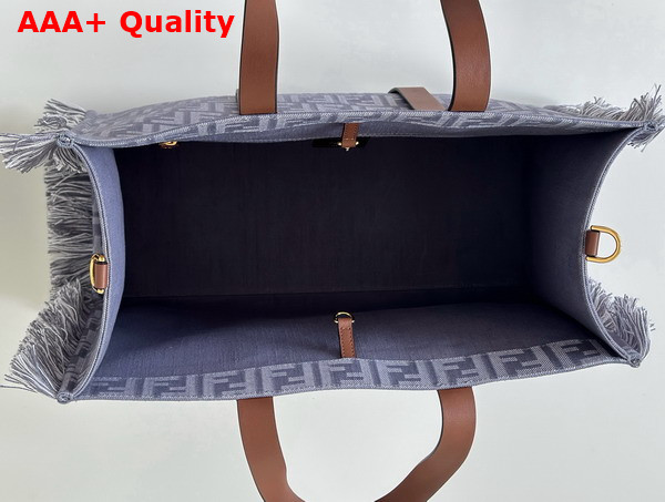 Fendi Summer Tote Blue Denim Effect FF Jacquard Bag Replica