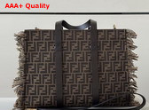 Fendi Summer Tote Brown FF Jacquard Fabric Bag Replica