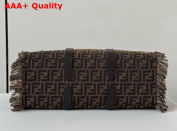 Fendi Summer Tote Brown FF Jacquard Fabric Bag Replica
