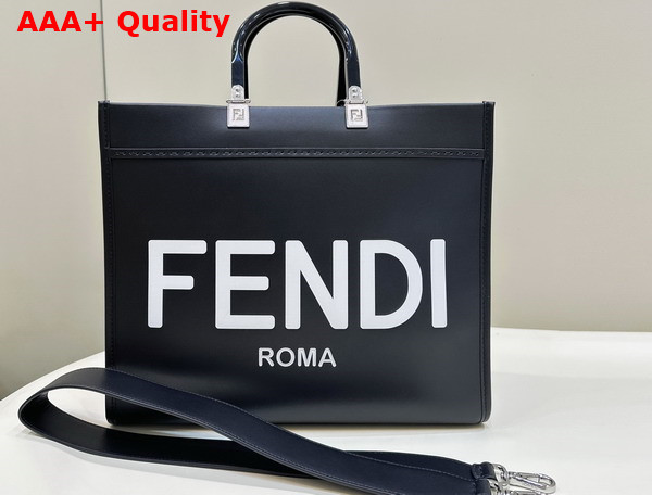 Fendi Sunshine Medium Black Leather Shopper Replica