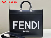 Fendi Sunshine Medium Black Leather Shopper Replica