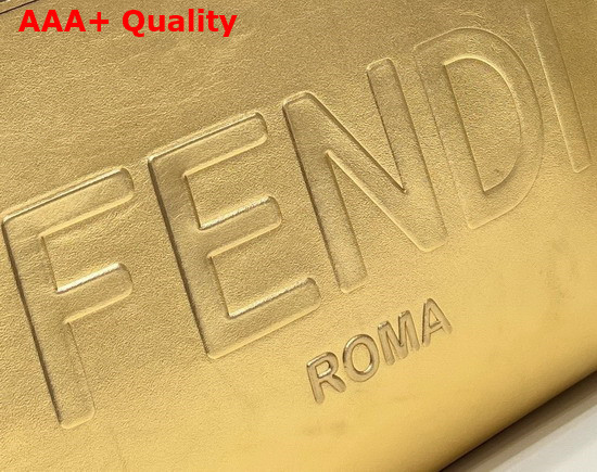 Fendi Sunshine Medium Gold Laminated Leather Shopper Replica