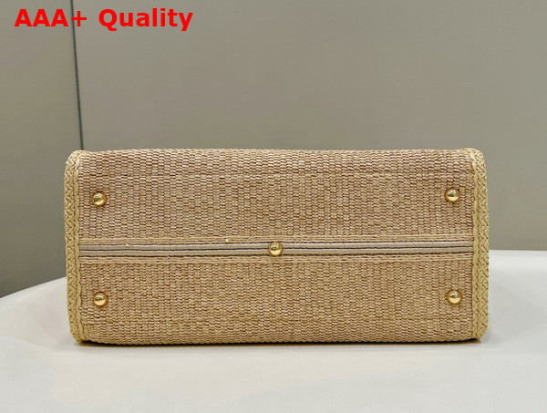 Fendi Sunshine Medium Shopper in Natural Straw Replica